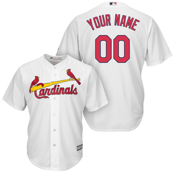Men St. Louis Cardinals Majestic White Cool Base Custom MLB Jersey->customized mlb jersey->Custom Jersey